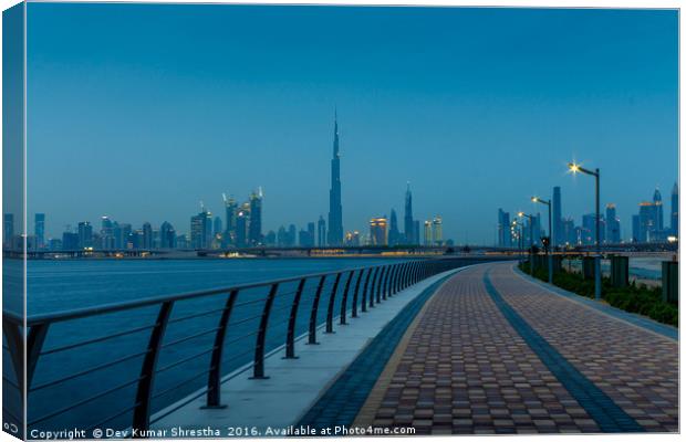 Downtown Dubai Canvas Print by Dev Kumar