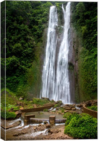 Long Waterfall Canvas Print by Dev Kumar