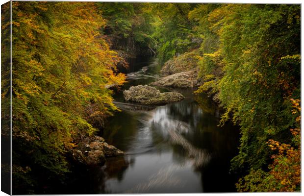 Still waters run deep on the River Garry, Scotland Canvas Print by Clive Ashton