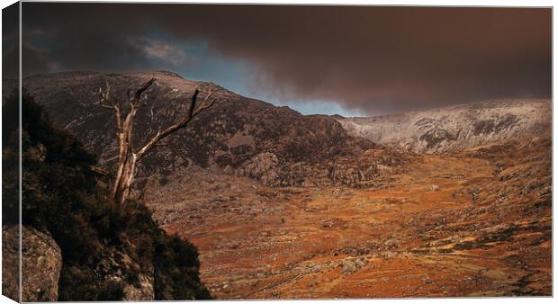 Wintery showers in the Ogwen Valley Canvas Print by Clive Ashton