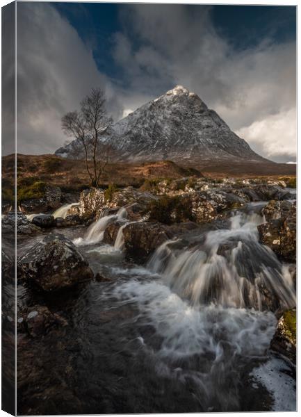 Buchaille Etive Mor in Winter Canvas Print by Clive Ashton