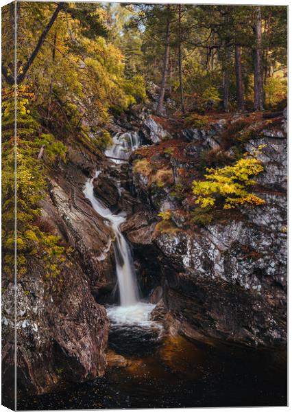 Autumn waterfall  Canvas Print by Clive Ashton