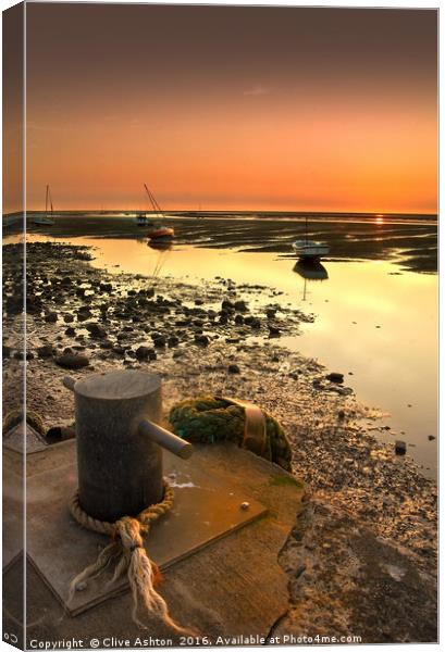 Sunset at Meols Canvas Print by Clive Ashton