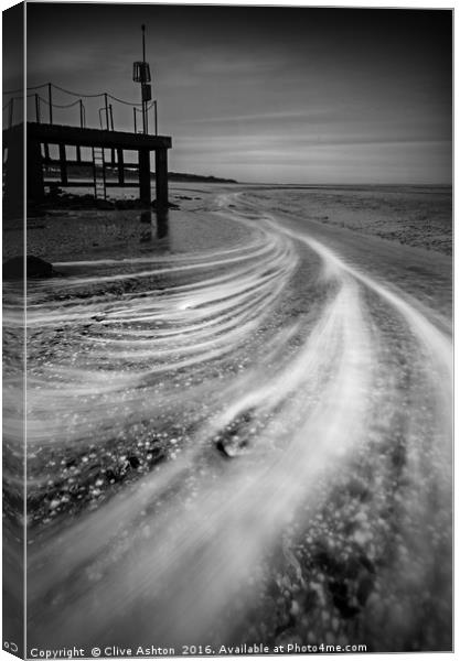 Swirls around the jetty Canvas Print by Clive Ashton