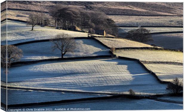 Under Derwent Edge at first light Canvas Print by Chris Drabble