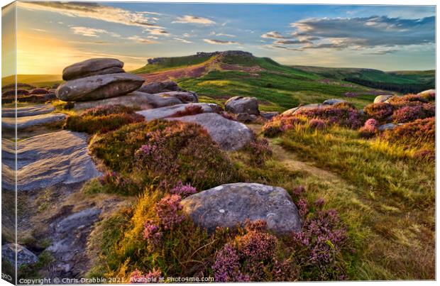 Higger Tor from Carl Wark Canvas Print by Chris Drabble