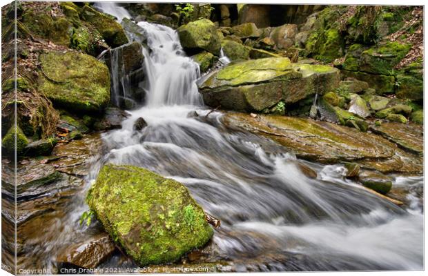 Lumsdale waterfall Canvas Print by Chris Drabble