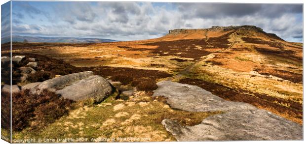 Looking over to Higger Tor from Carl Wark Canvas Print by Chris Drabble