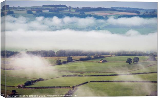 Cloud inversion over the Derwent Valley Canvas Print by Chris Drabble