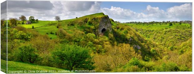 Thor's Cave from Wetton Canvas Print by Chris Drabble