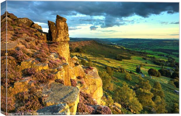 The Pinnacle Stone in sunset light Canvas Print by Chris Drabble