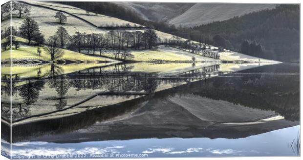 Ladybower reflections Canvas Print by Chris Drabble