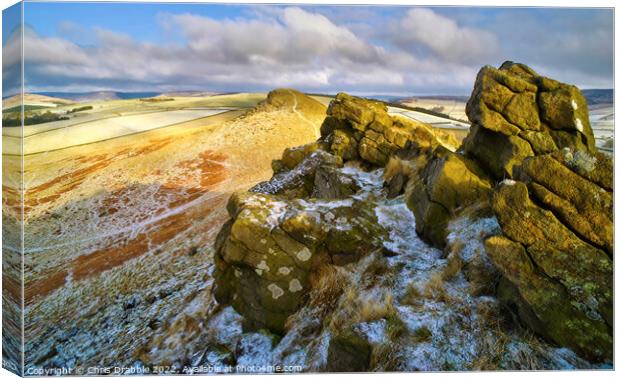 Crook Hill in Winter Canvas Print by Chris Drabble