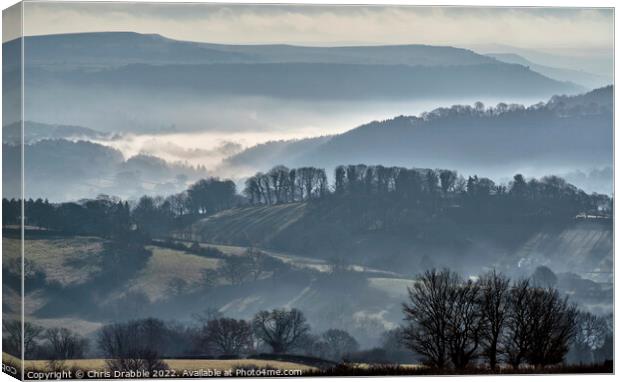 Derwent Valley mist Canvas Print by Chris Drabble