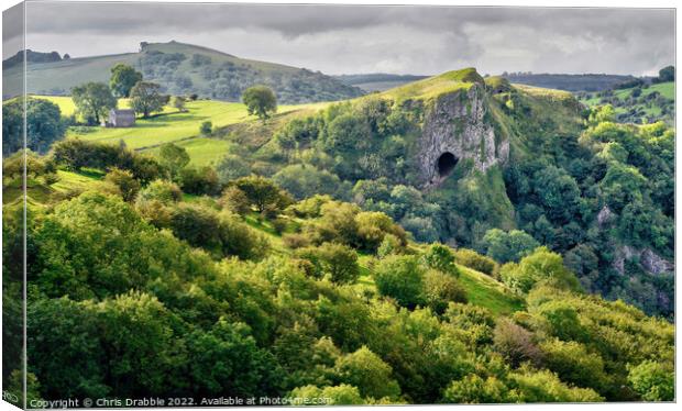 Thor's Cave and the Manifold Valley Canvas Print by Chris Drabble