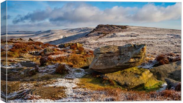 On Derwent Edge in Winter Canvas Print by Chris Drabble