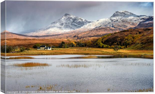 Loch Coultrie in Winter Canvas Print by Chris Drabble