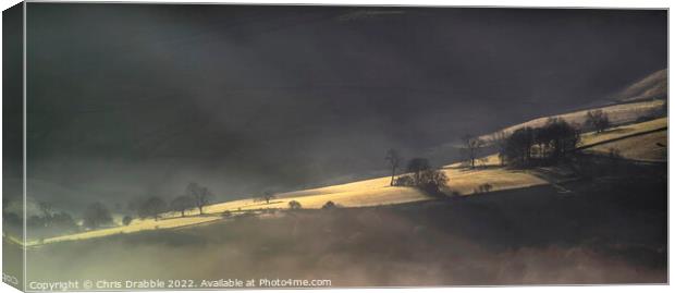 Winter light in the Derwent Valley Canvas Print by Chris Drabble
