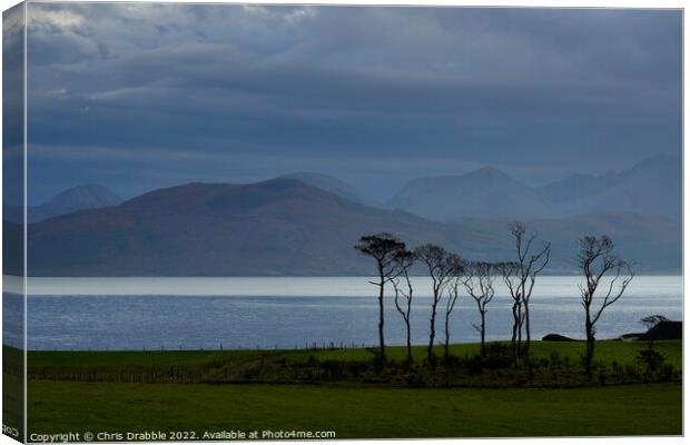 Winter light on Raasay Canvas Print by Chris Drabble