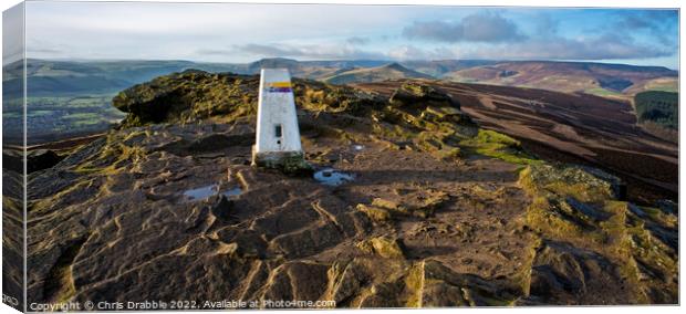 Win Hill Pike in low Winter sun Canvas Print by Chris Drabble