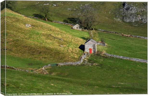 Dowel Dale Barns in early light Canvas Print by Chris Drabble