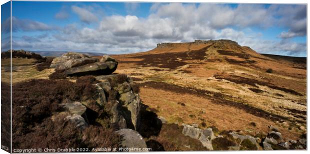 Looking over to Higger Tor from Carl Wark (9) Canvas Print by Chris Drabble