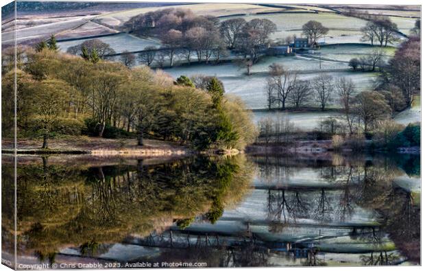 Ladybower Reflections Canvas Print by Chris Drabble