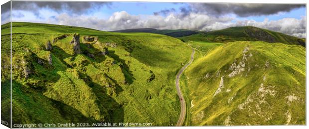 Winnats Pass Panoramic (revisited) Canvas Print by Chris Drabble
