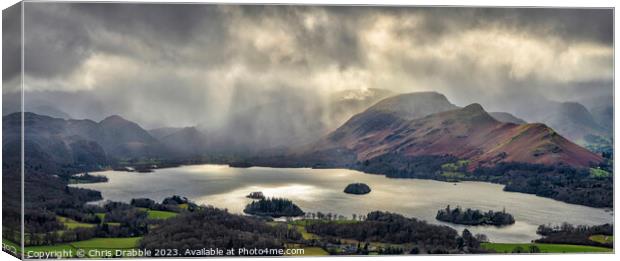 Derwent Water from Latrigg (revisited) Canvas Print by Chris Drabble