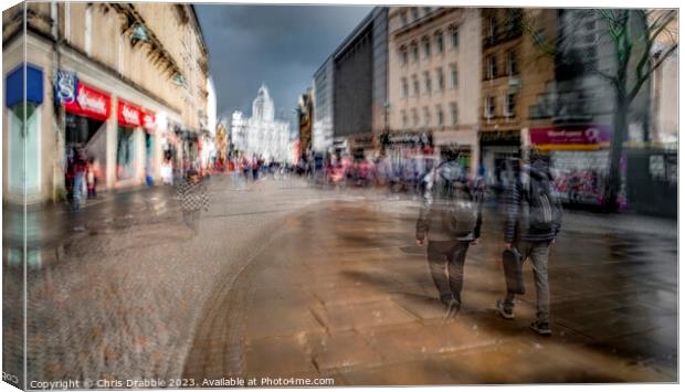 Fargate and the Telegraph House, Sheffield ICM Canvas Print by Chris Drabble