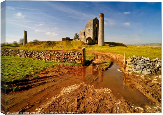 Reflections of the Magpie Mine after the rain Canvas Print by Chris Drabble