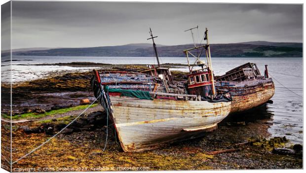 The Wrecks in Salen Bay. Isle of Mull Canvas Print by Chris Drabble
