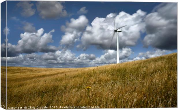 Wind Turbine at full tilt                          Canvas Print by Chris Drabble
