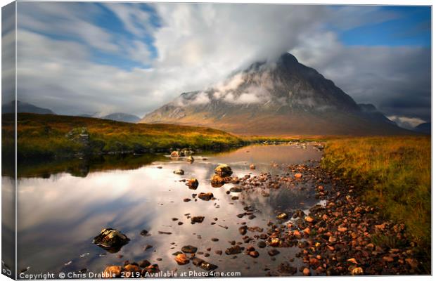 Cloud Chasing, Buachaille Etive Mor                Canvas Print by Chris Drabble