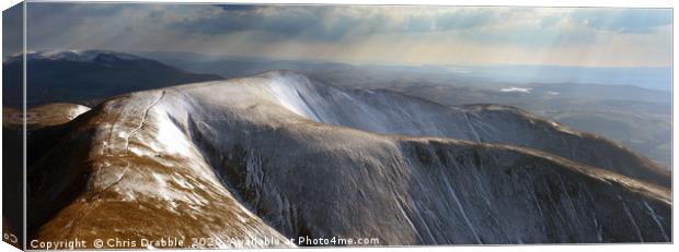 Winter in the Howgills                             Canvas Print by Chris Drabble
