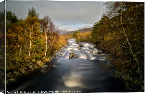 A Ghairbhe in full flow                            Canvas Print by Chris Drabble