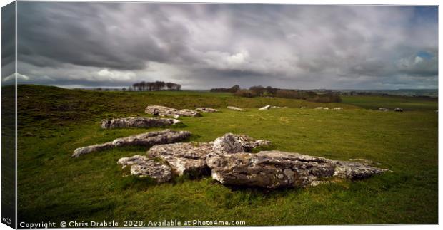 Arbor Low under heavy skies Canvas Print by Chris Drabble