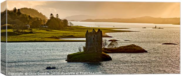 Castle Stalker in warm Winter light Canvas Print by Chris Drabble