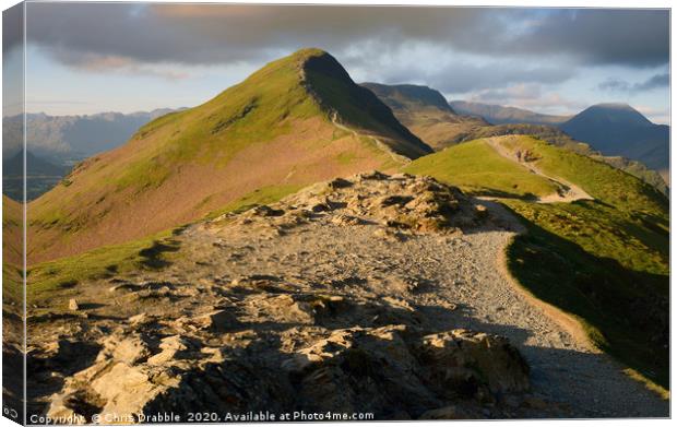 Catbells at Dawn                                   Canvas Print by Chris Drabble