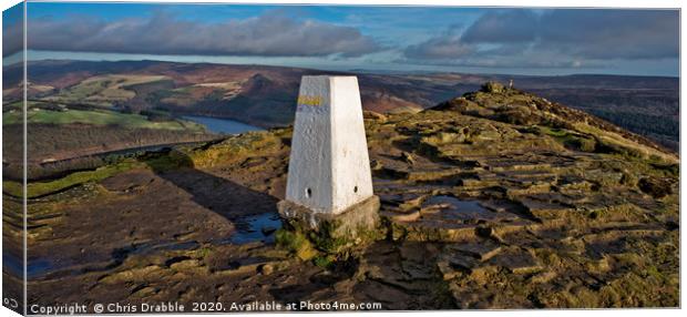Win Hill Pike in low Winter sun Canvas Print by Chris Drabble