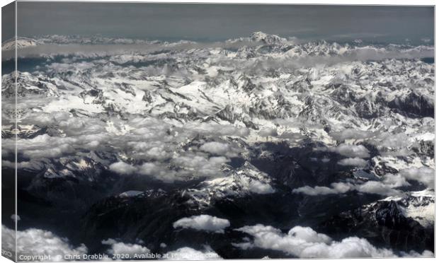 Mont Blanc on the horizon                          Canvas Print by Chris Drabble