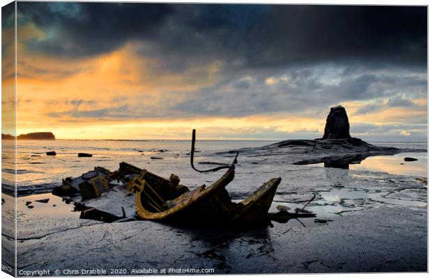 Black Nab and the wreck of the Admiral Von Tromp Canvas Print by Chris Drabble