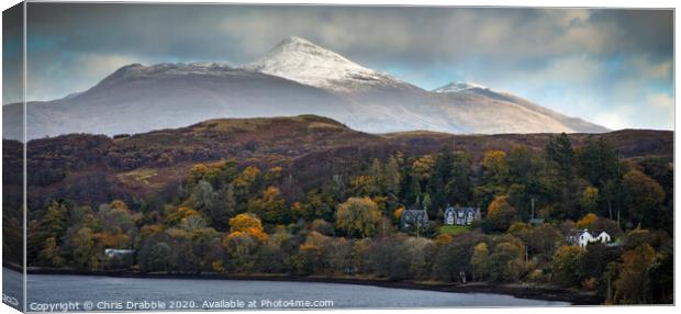 Ben Cruachan from Connel Canvas Print by Chris Drabble