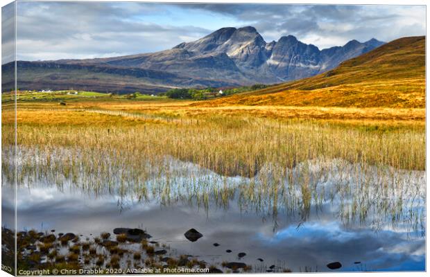 Bla Bheinn from Loch Cill Chriosd Canvas Print by Chris Drabble