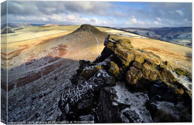 Crook Hill in Winter Canvas Print by Chris Drabble