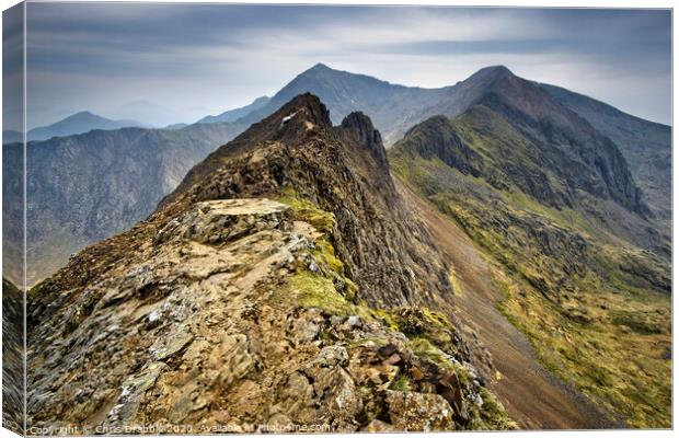 Crib Goch, early morning in May (2) Canvas Print by Chris Drabble