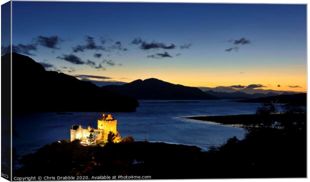 Eilean Donan Castle and the afterglow of sunset (1 Canvas Print by Chris Drabble
