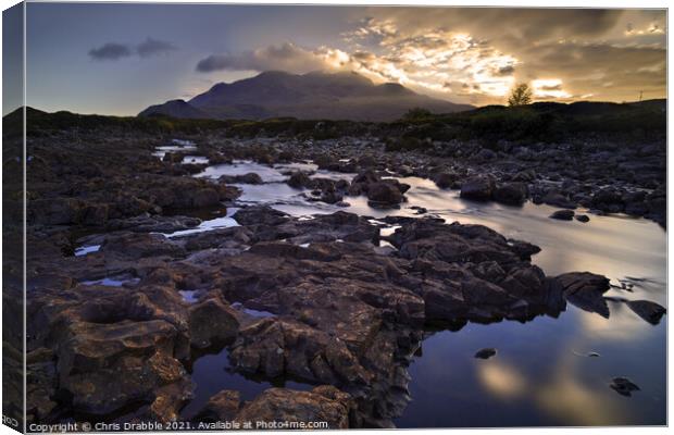 Sunset over the Cuillin Canvas Print by Chris Drabble