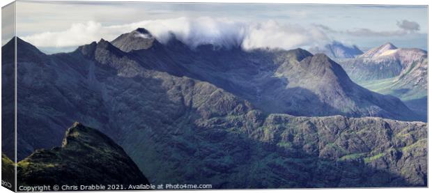 The Cuillin, enveloped in cloud Canvas Print by Chris Drabble