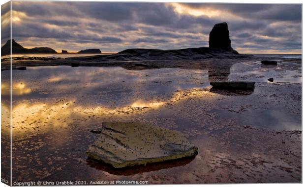 Black Nab in sunset light Canvas Print by Chris Drabble